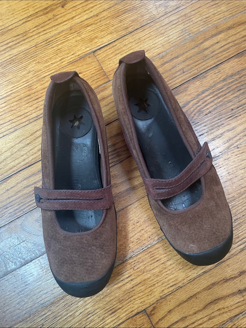 Women's Brown Suede Mary Jane Flats